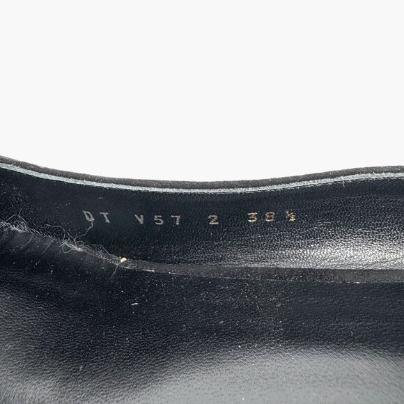 Valentino VLogo Black Suede Leather Block Heel Pumps Shoes Size 38.5 US 8.5 - Picture 15 of 15